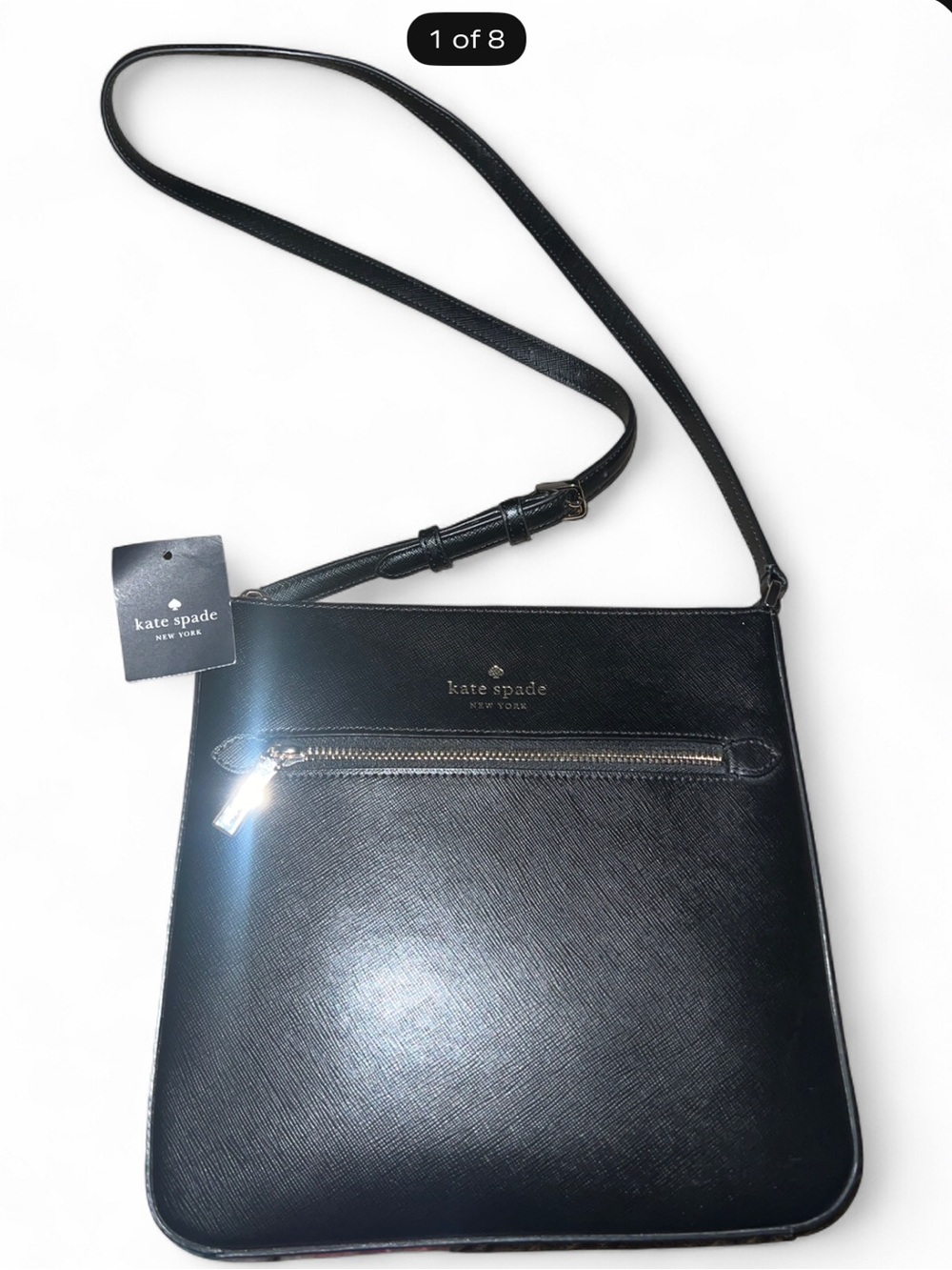 Kate Spade Sadie Black Saffiano Leather Messenger Crossbody ♠️ NWT